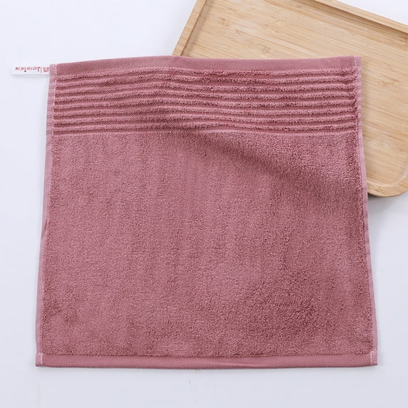 Soft Facial Towels Set of 4, Striped Bathroom Cloths Face Towels for Washing/Makeup Removal, High Absorbent Polyester Towel Square 13", Gentle Skin Care (Wine)