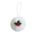 thumbnail image 1 of Soft Faux‑Fur Pom Pom Christmas Ornaments, 6cm Cute Resin‑Decorated Mini Hanging Baubles for Xmas Tree & Wreath Decor, 1 of 6