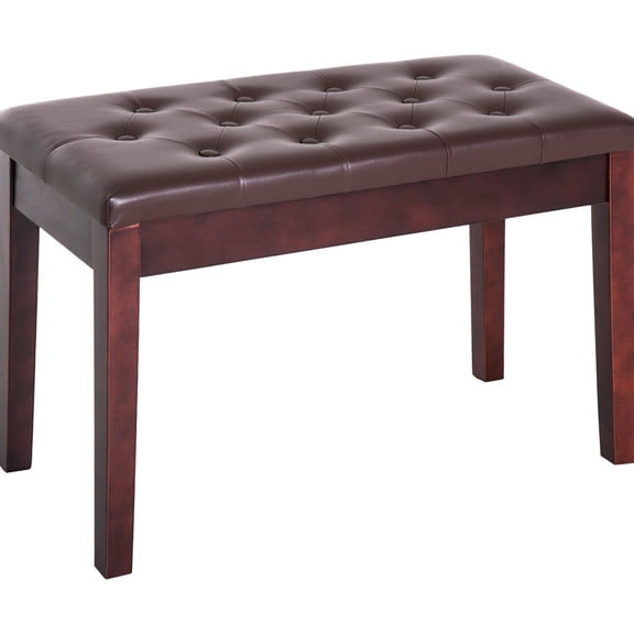 Soft Faux Leather Padded, Glossy Wood Bench - Good for Piano Performances and Lessons