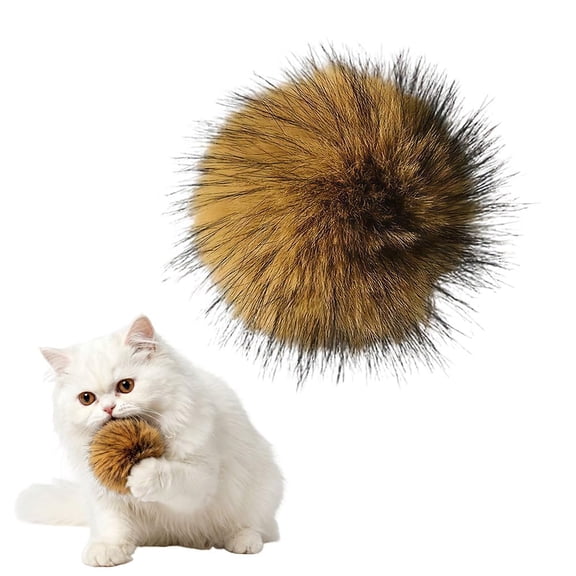Soft Faux Rabbit Fur Catnip Ball Toy, Cat Toy Faux Ball Pack for Indoor Cats