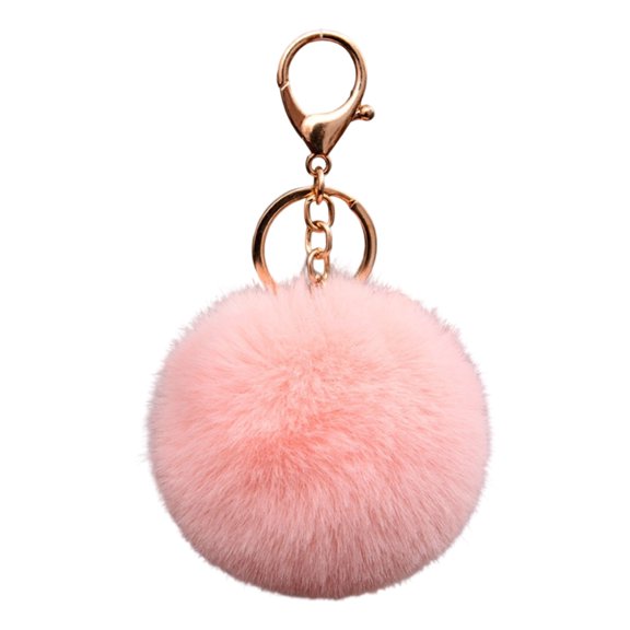 Soft Faux Rabbits Furs Keychain Pendant Lightweight 8cm Furs Ball Rings For Bag Car Keys Jewelry Decoration