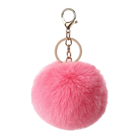 Soft Faux Rabbits Furs Keychain Pendant Lightweight 8cm Furs Ball Rings For Bag Car Keys Jewelry Decoration