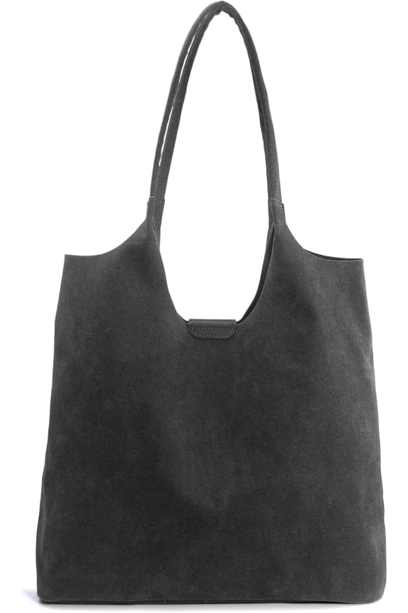 Soft Faux Suede Tote Bag for Women - Magnetic Closure Hobo Handbag, Casual Vegan Leather Purse​