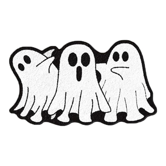 Soft Faux Wool Halloween Bath Mat, Two Size Options for Bathroom and Kitchen, Non-Slip Absorbent Floor Rug, Cute Seasonal Decor for Apartment and Home