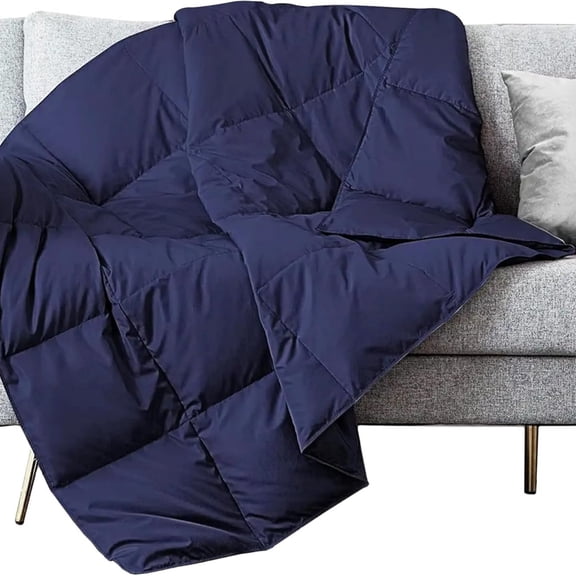 Soft Feather Down Throw Blanket Lightweight Packable Couch Throw for Indoor and Outdoor Use, 50"X70",
