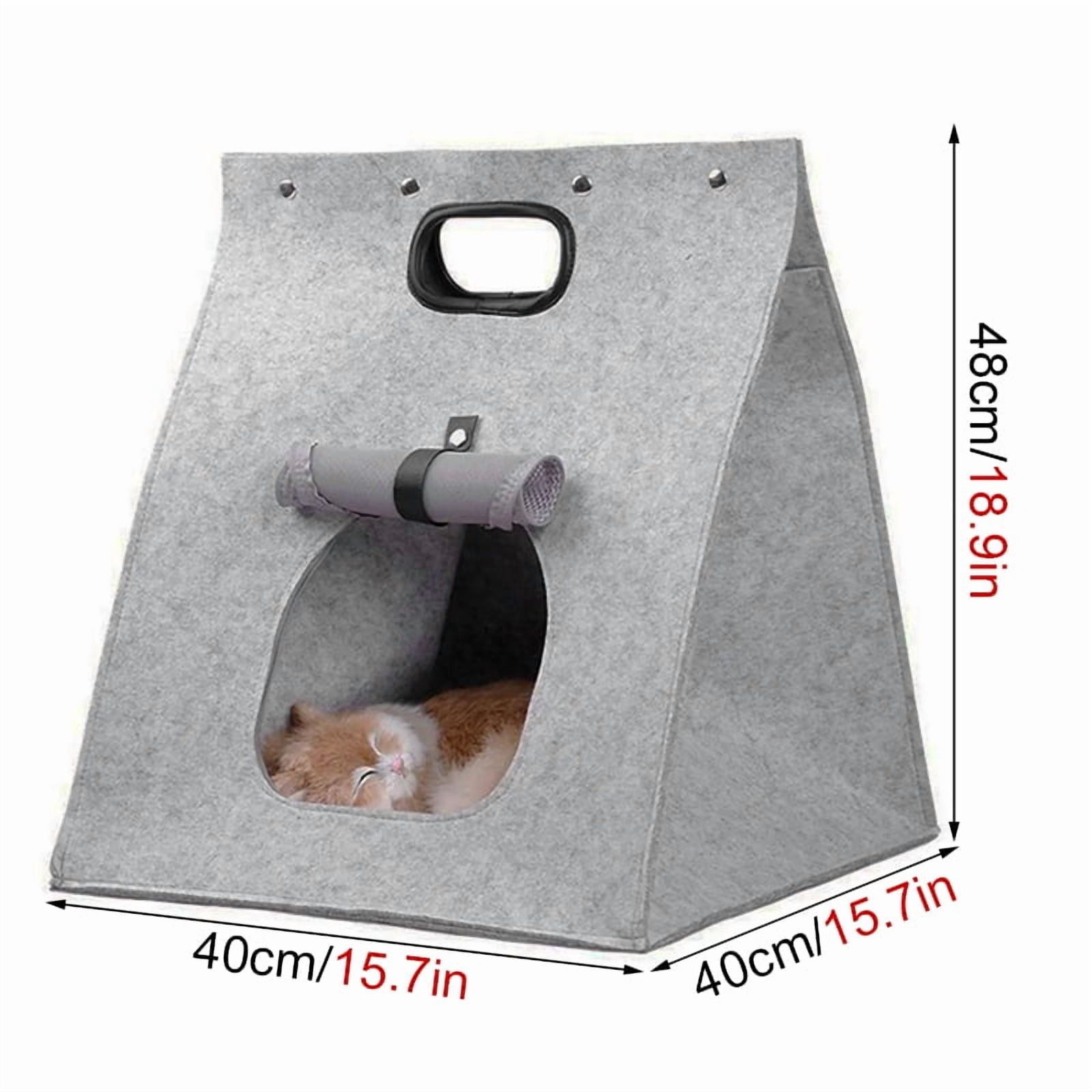 Soft Felt Cats Bed Cube House Cave Sleeping Bag Cat Bed House Warm Nest For Cat Portable Carrier Bag Outdoors Foldable Cat House