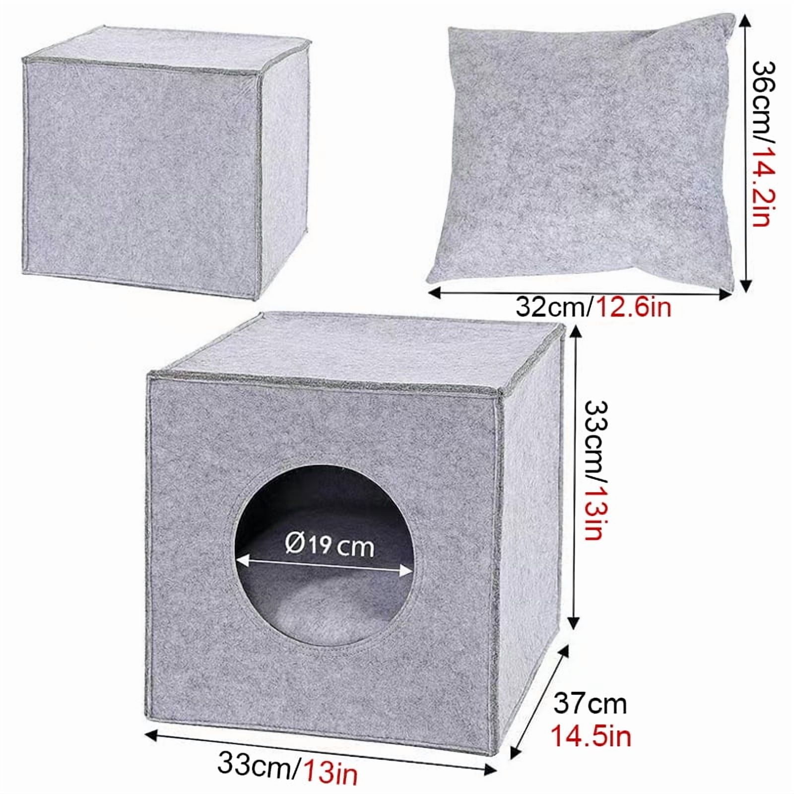 Soft Felt Cats Bed Cube House Cave Sleeping Bag Cat Bed House Warm Nest For Cat Portable Carrier Bag Outdoors Foldable Cat House