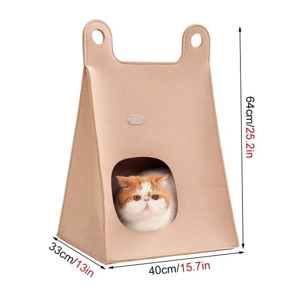 Soft Felt Cats Bed Cube House Cave Sleeping Bag Cat Bed House Warm Nest For Cat Portable Carrier Bag Outdoors Foldable Cat House