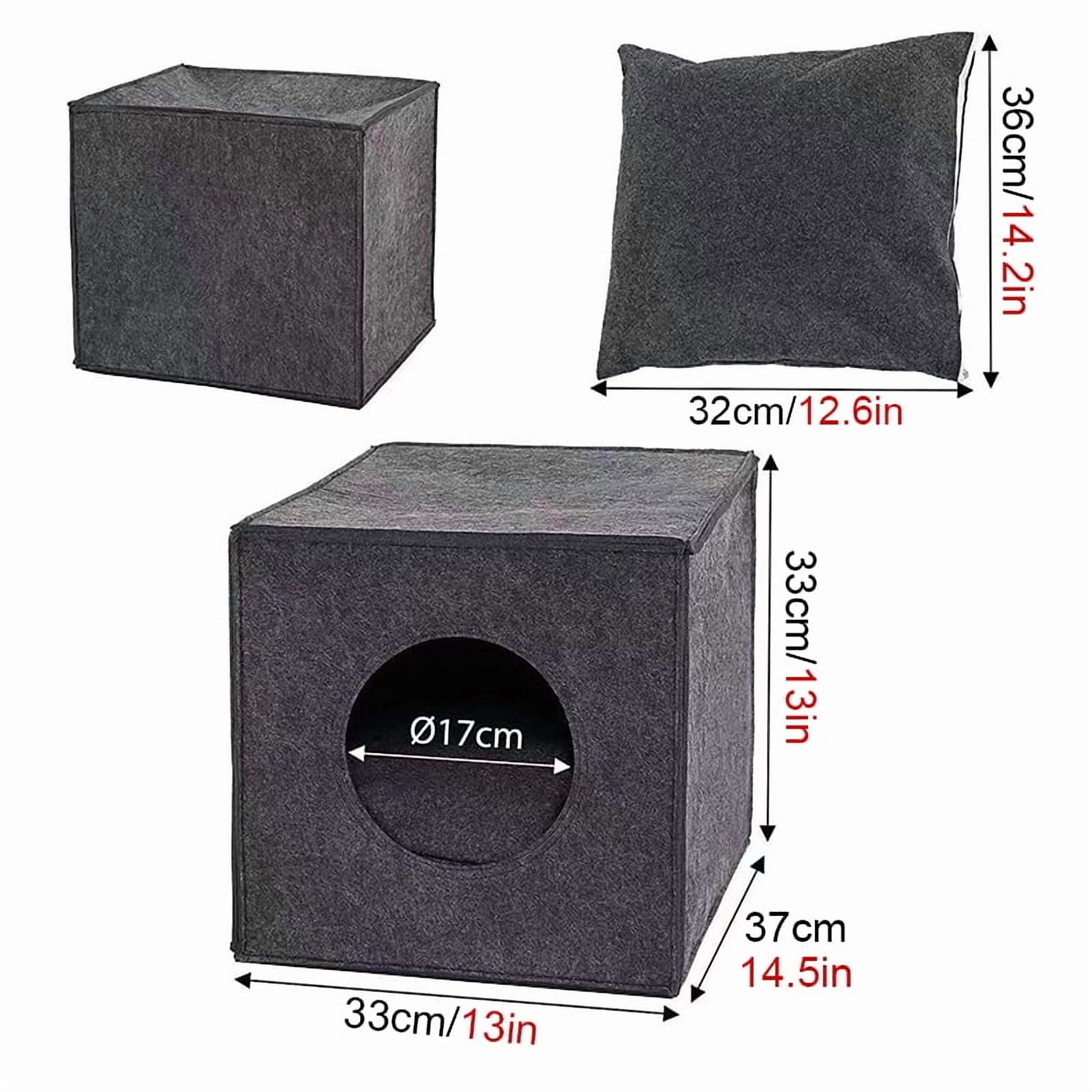 Soft Felt Cats Bed Cube House Cave Sleeping Bag Cat Bed House Warm Nest For Cat Portable Carrier Bag Outdoors Foldable Cat House