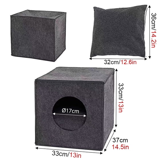 Soft Felt Cats Bed Cube House Cave Sleeping Bag Cushion Kitten Hiding Nest Cat Portable Carrier Bag Outdoors Creative Breathable