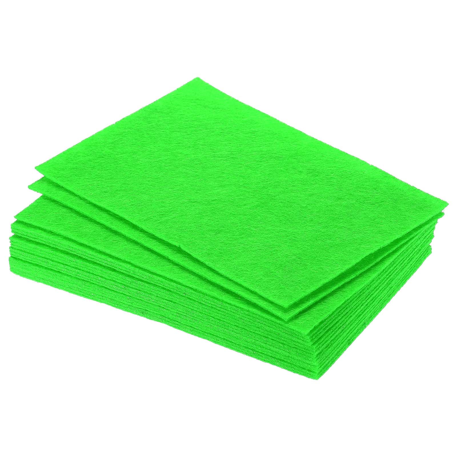 Soft Felt Sheets Fabric Craft Sheets Green 6 Inch x 4 Inch 18 Pcs