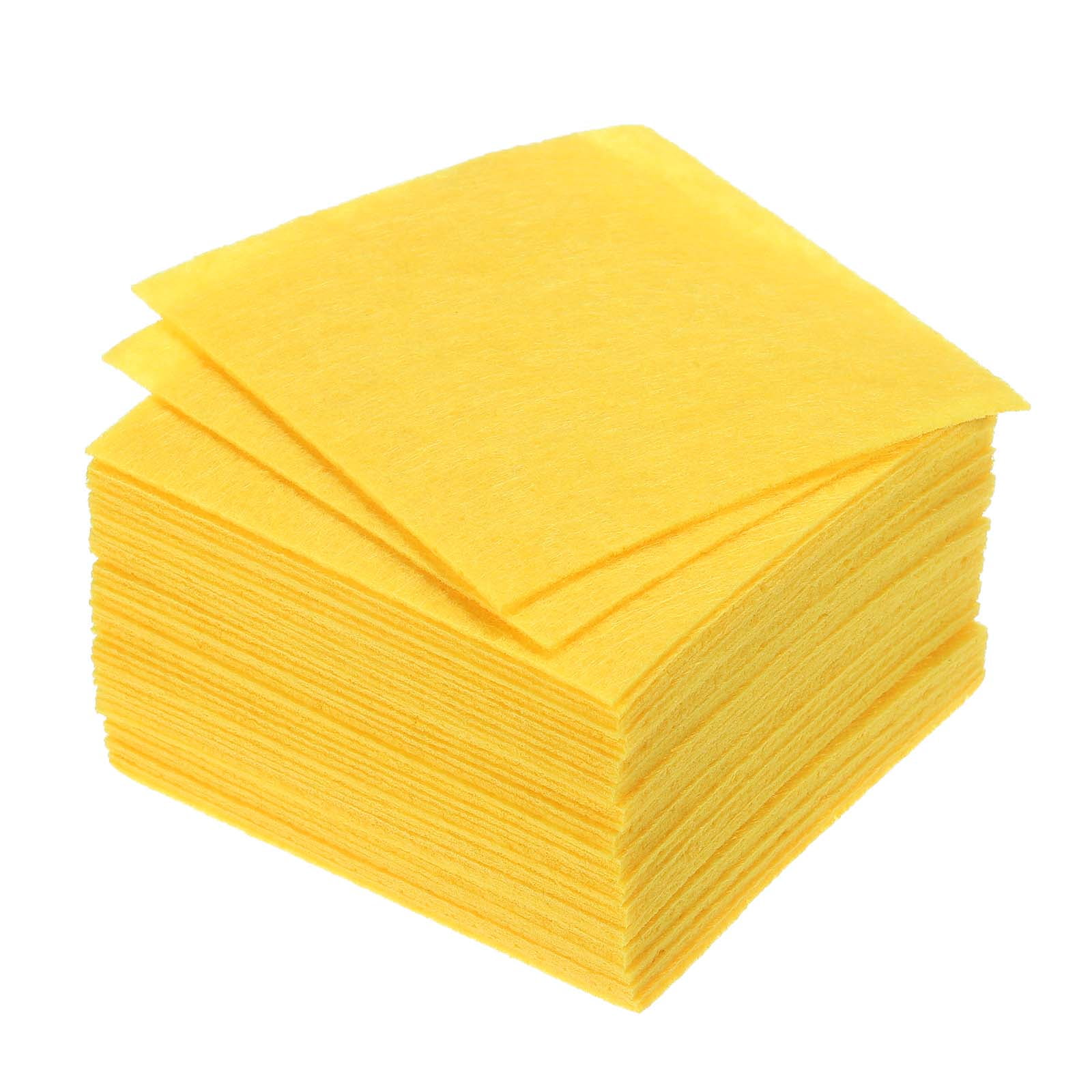 Soft Felt Sheets Fabric Craft Sheets Yellow 4 Inch x 4 Inch 42 Pcs