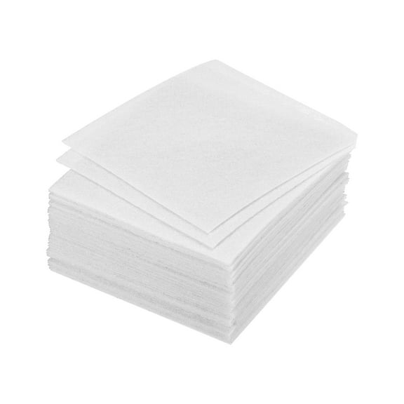 Soft Felt Sheets Fiber Craft Sheets White 4 Inch x 4 Inch 40 Pcs