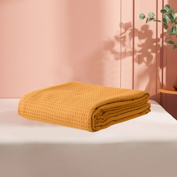 Soft Fiber Blanket | Lightweight Knitted Polyester Throw | 43.3 x 51.18 Inches | All-Season Cooling Blanket for Sofa Bed Travel | 1 Piece