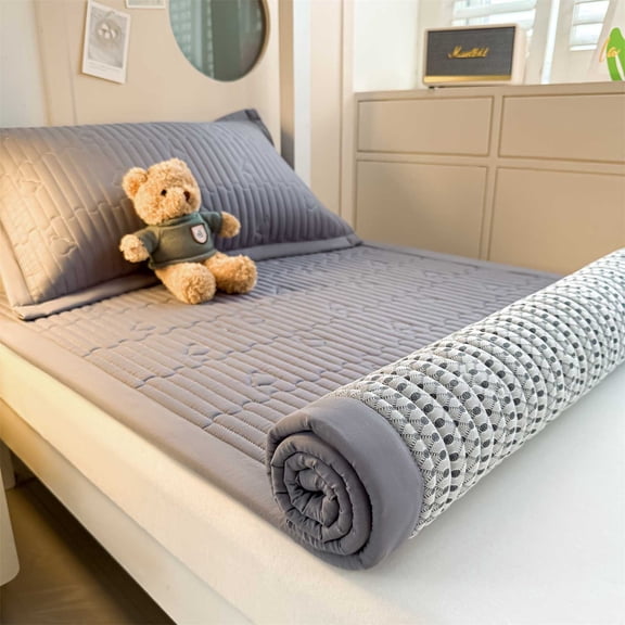 Soft Fiber Mattress 35x79 Inch, Thickened Padded Mattress for Student Bed, Washable Sanding Fabric Bed Topper for Dormitory