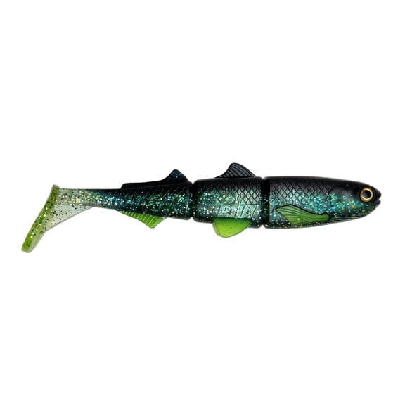 Soft Fish Fishing Lure, PVC Material Big T-Tail Three-Jointed 6.30 in 25g with Fins Lifelike Bait to Catch Bass Outdoors Freshwater Saltwater Gear Tackle Tool.