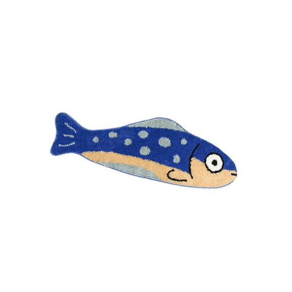 Soft Fish Flocking Carpet for Kids' Playrooms, Flocking Rug Floor Mats, Slip-Resistant Base & Easy Design