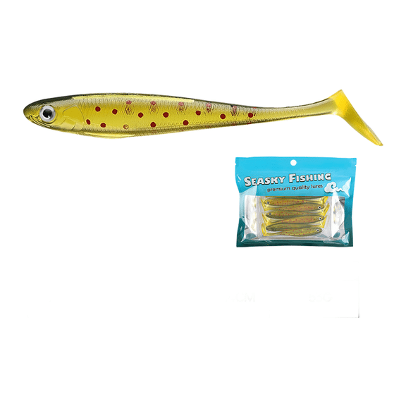 Soft Fishing Lure 9Cm 6G T-Tail Duck Foot Bait PVC Swimbaits For Bass Trout Topwater Midwater Bottom 7Pcs Seasky(A)