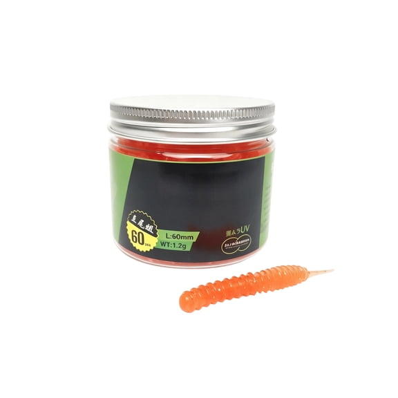 Soft Fishing Lure Worm Bait 60mm/1 2g Sinking Straight Tail Grub Screw Rig Soft Plastic Bait for Freshwater Saltwater