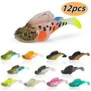 Soft Fishing Lures ,Fishing Lures for Freshwater and Saltwater Trout Crappie Walleye, Slow Sinking Bass Fishing Lure,  Bionic Swimming Lure for Men's Gift 12Pcs