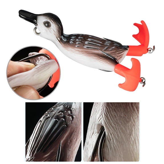 Soft Fishing Propeller Topwaters 3D Swimming with Double Hook for Trolling and Casting, 8 cm, Grey
