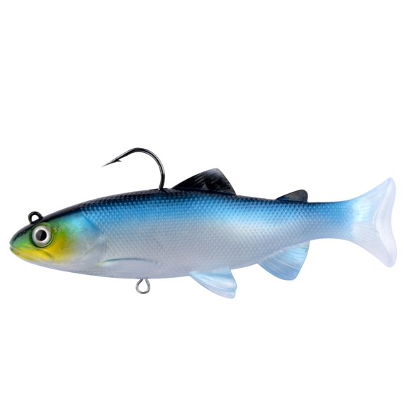 Soft Fishing Tackle Jig Head Trout Design with Hooks for Freshwater and Saltwater Fishing 4.7 Inches Blue