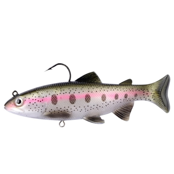 Soft Fishing Tackle Jig Head Trout Design with Hooks for Freshwater and Saltwater Fishing 4.7 Inches Red