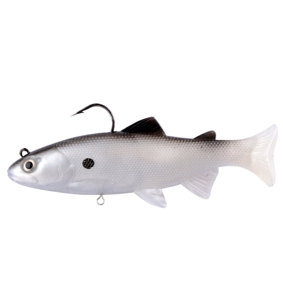 Soft Fishing Tackle Jig Head Trout Design with Hooks for Freshwater and Saltwater Fishing 4.7 Inches White