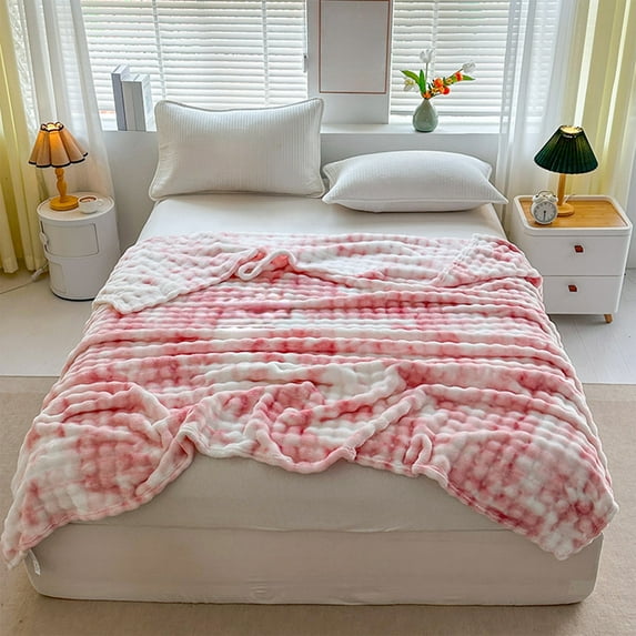 Soft Flannel Blanket for Adults 150x100cm - Ultra Cozy Velvet Plush Throw Blanket for Couch,Bed,Sofa - Lightweight Warm Washable Polyester Blanket with Rabbits Design,Multifunctional Home Decor