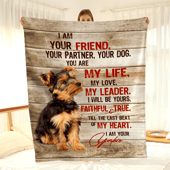 Soft Flannel Blanket Soft 1pc Flannel Blanket Dog Poster Pattern Throw Blanket for Couch Sofa Office Bed Camping Travel