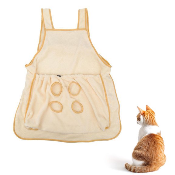 Soft Flannel Cat Sling Apron - Multifunctional Adjustable Pet Apron with Holes for Nail Cutting, Cozy Sleeping & Petting
