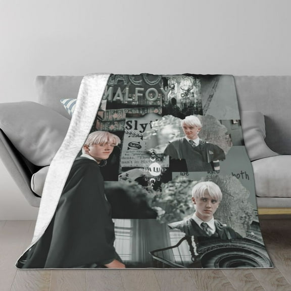 Soft Flannel Fleece Blanket, Draco Malfoy Plush Throw Blankets for Couch Sofa Bed Traveling 50"x40"