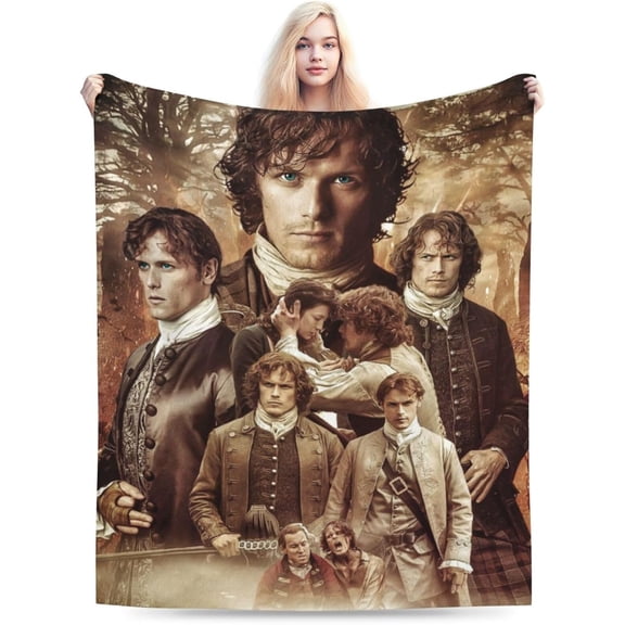 Soft Flannel Fleece Blanket Jamie Fraser Plush Throw Cozy Blankets for Couch Sofa 40"x30"