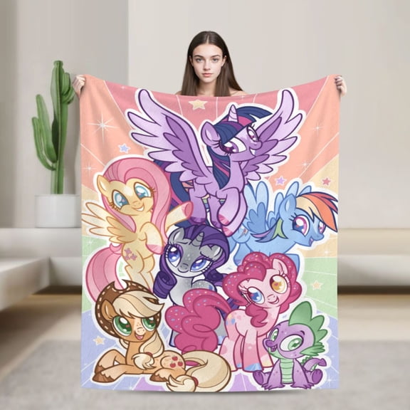 Soft Flannel Fleece Blanket My Little Pony Comfort Plush Throw Home Decor for Bed Sofa 40"x30"
