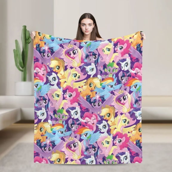 Soft Flannel Fleece Blanket My Little Pony Comfort Plush Throw Home Decor for Bed Sofa 40"x30"