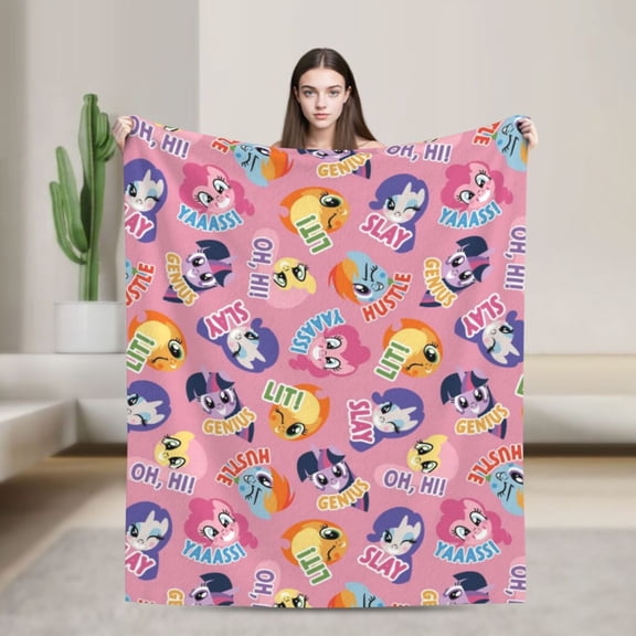 Soft Flannel Fleece Blanket My Little Pony Comfort Plush Throw Home Decor for Bed Sofa 40"x30"