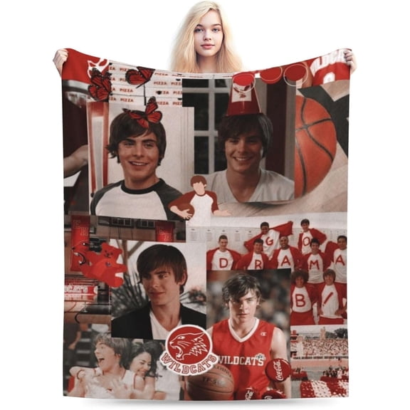Soft Flannel Fleece Blanket Zac Efron Plush Throw Cozy Blankets for Couch Sofa 50"x40"