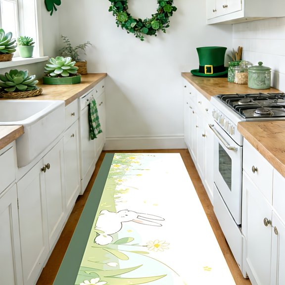 Soft Flannel Kitchen Rugs, Machine Washable Rectangular Mats for Dining Room, Bedroom, Laundry, Bathroom, Shower & Pet, Spring New Arrival