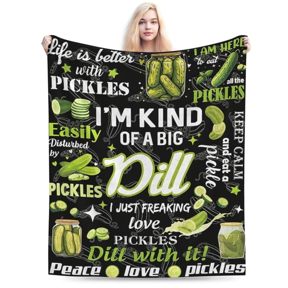 Soft Flannel Pickle Blanket Gifts for Pickle Lovers, Warm Blanket 50x40