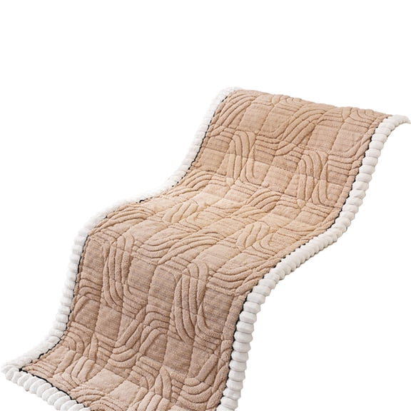 Soft Flannel Sofa Cushion One-Piece Thickened Plush Seat Pad for Couch Loveseat Recliner Warm Winter Cover Non-Slip Bottom Machine Washable Home Decor
