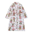 thumbnail image 1 of Soft Flannel Winter Robe For Cozy Bathrobe With Pockets Long Sleeve Loungewear Kimono Dress, 1 of 9