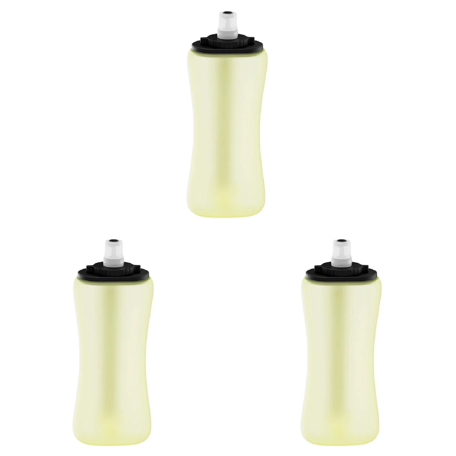 Soft Flask 11.8oz 350ml Soft Silicone Quick Grip Chill Handheld Water Bottle, Collapsible for Running Hydration Morning Jogging Climbing Cycling Sports Activity 3 Pcs