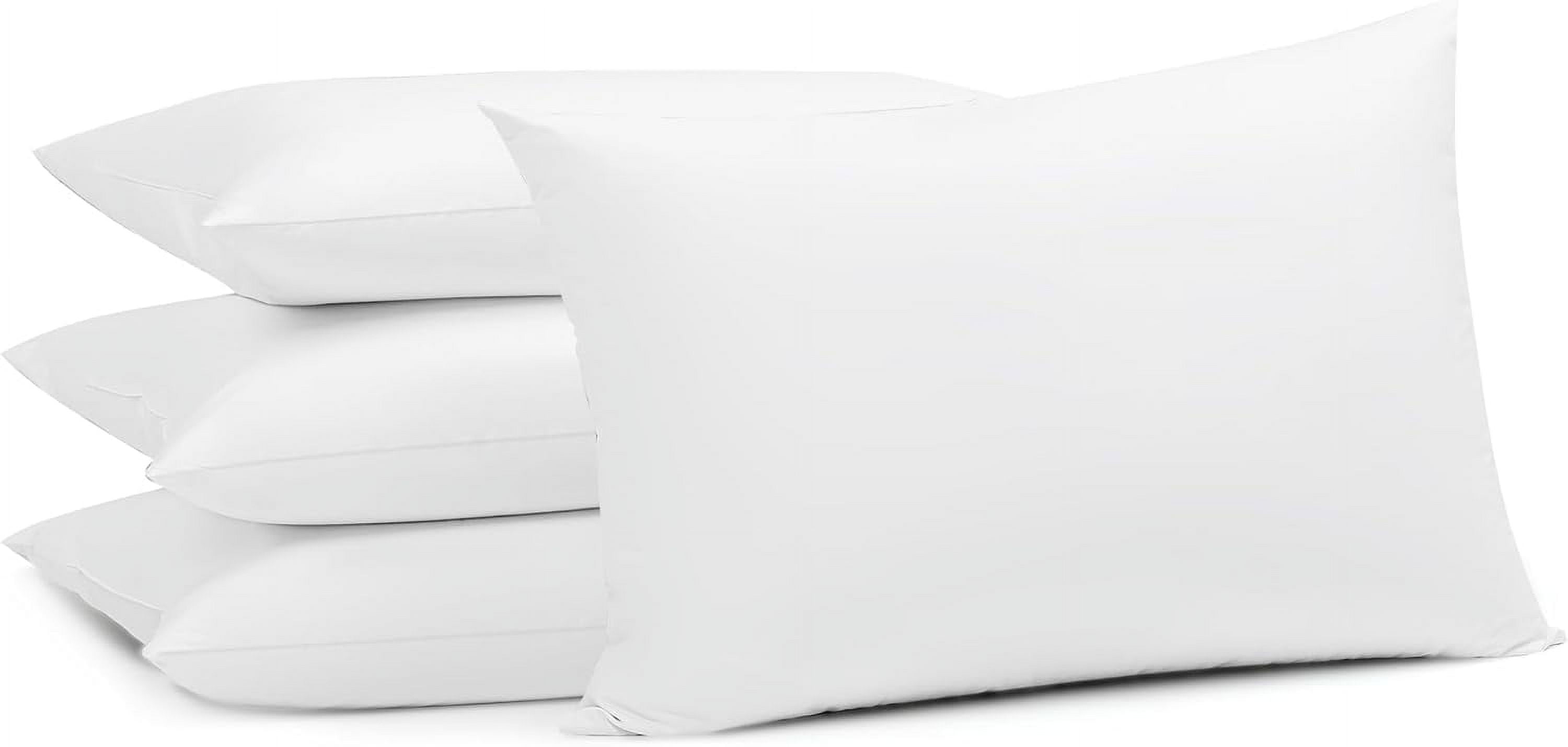 Soft Flat Comfy Pillows Standard Size Set of 4,Premium Soft Support Bed