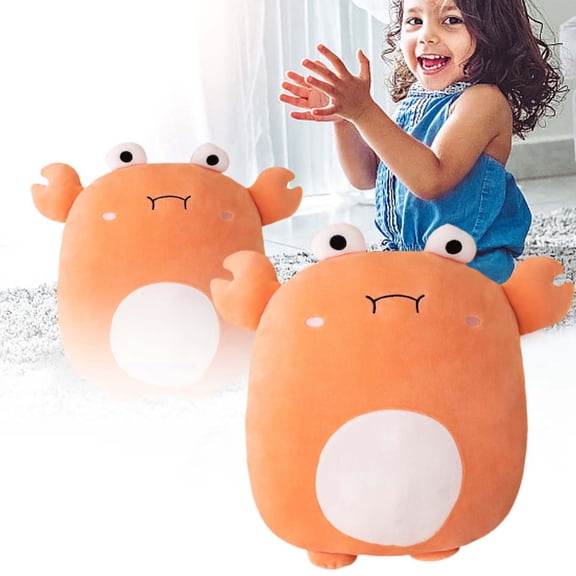 Soft Flat Crab Plush Hugging Pillow Cute Orange Crab Stuffed Animal Ptoys Kids Anime Cushion For Birthday, Valentine'S Day, Christmas,15.74 Inch