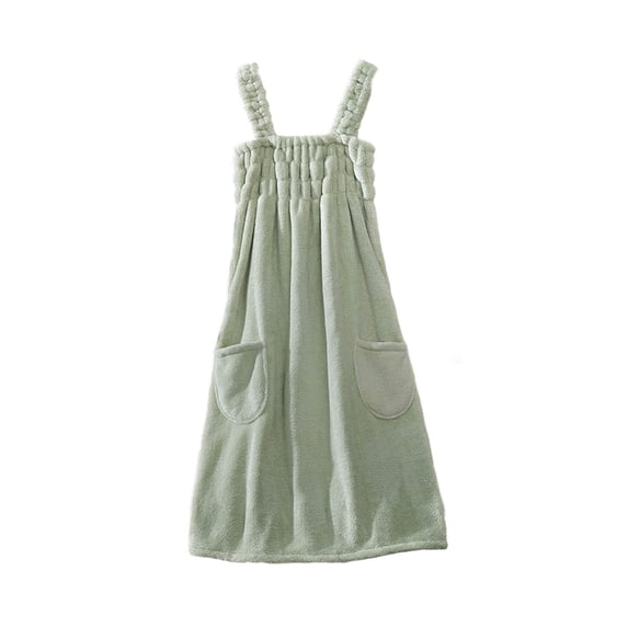 Soft Fleece Bath Skirt with Pockets and Adjustable Straps, Absorbent Wrap Towel for Spa, Shower, Pool, Travel, and Home Use