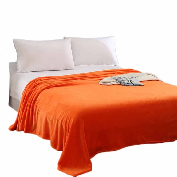 Soft Fleece Bed Blankets,Soft Warm Summer Blanket,Lightweight Cozy Microfiber, Warm and Breathable - All Season Cozy Fuzzy, Anti-Static Microplush Bedding,Lightweight Breathable(Orange)