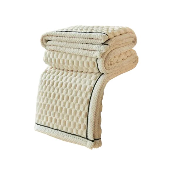 Soft Fleece Blanket 180x200cm Large Size Plain Couch Blanket For Home Relaxation