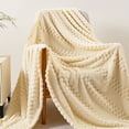 thumbnail image 1 of Soft Fleece Blanket Flannel Throw Blanket Lightweight Warm Cozy Bedspread for Couch Sofa Bed,Beige, 1 of 6