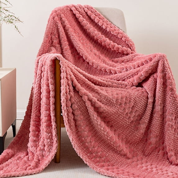Soft Fleece Blanket Flannel Throw Blanket Lightweight Warm Cozy Bedspread for Couch Sofa Bed,Pink