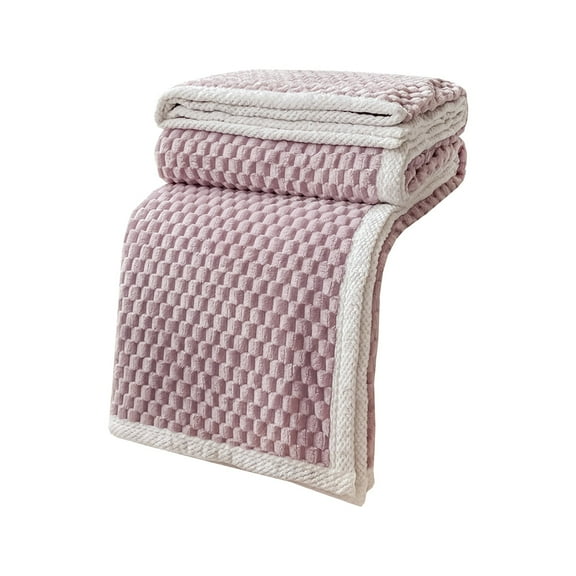 Soft Fleece Blanket Warm And Soft Layer Double-sided All-season Solid Color Blanket